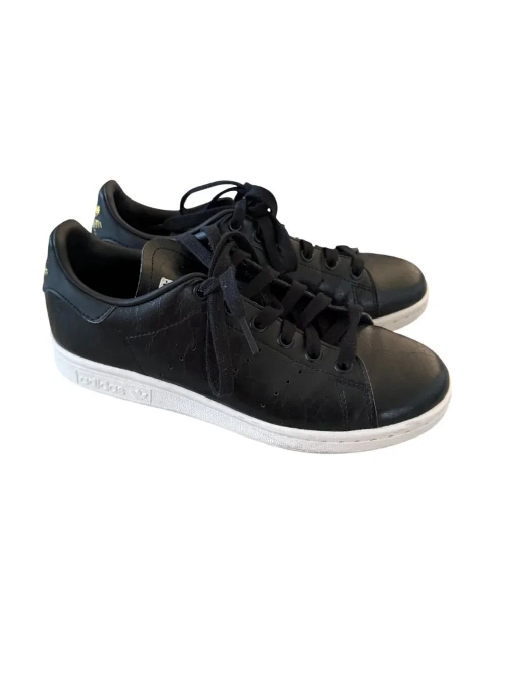 ADIDAS Women's Stan Smith Black Leather Sneakers Size 6